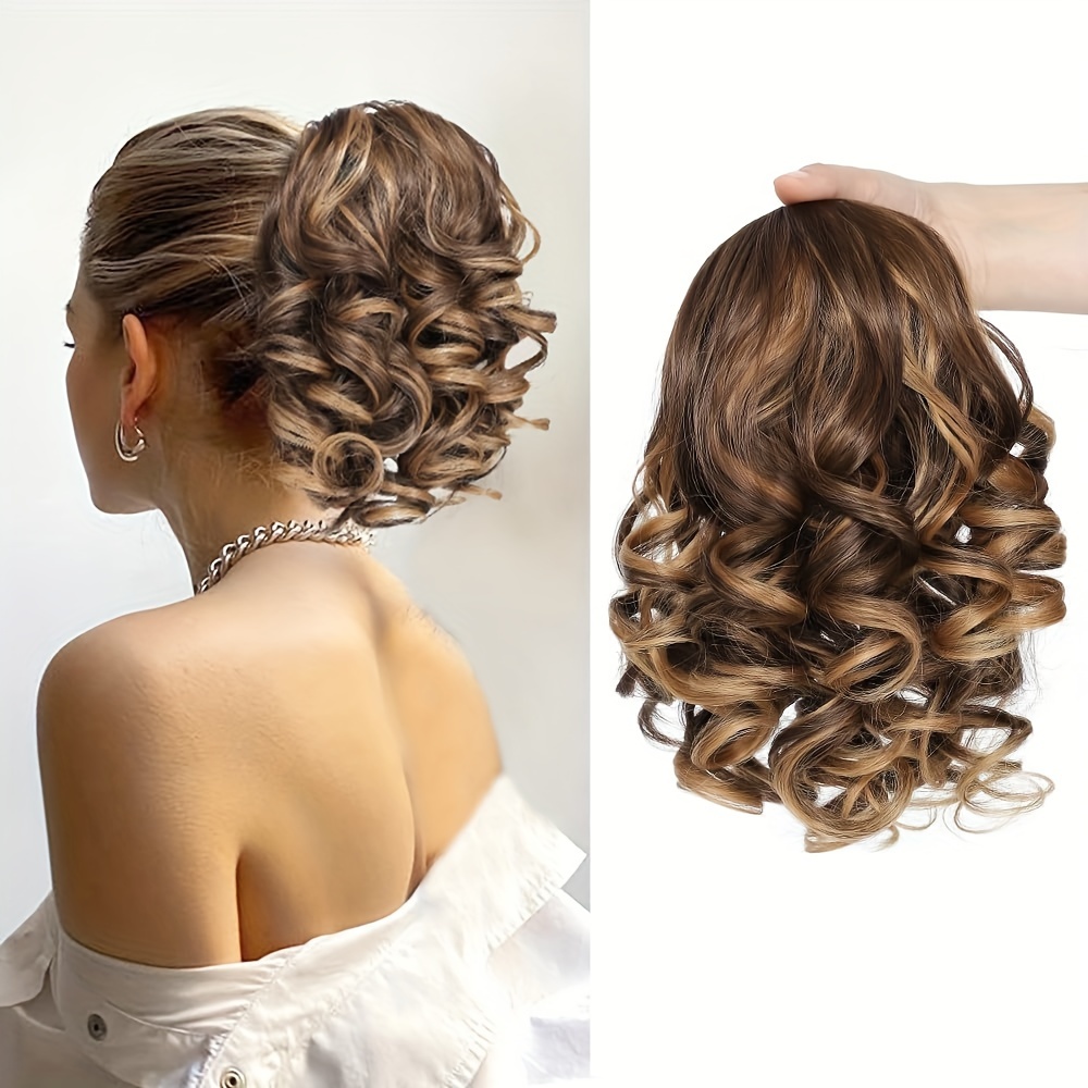 Elegant Curly Wavy Claw Ponytail Extension - High-quality Synthetic, -in For & Style - Durable Hair Accessory For All Women