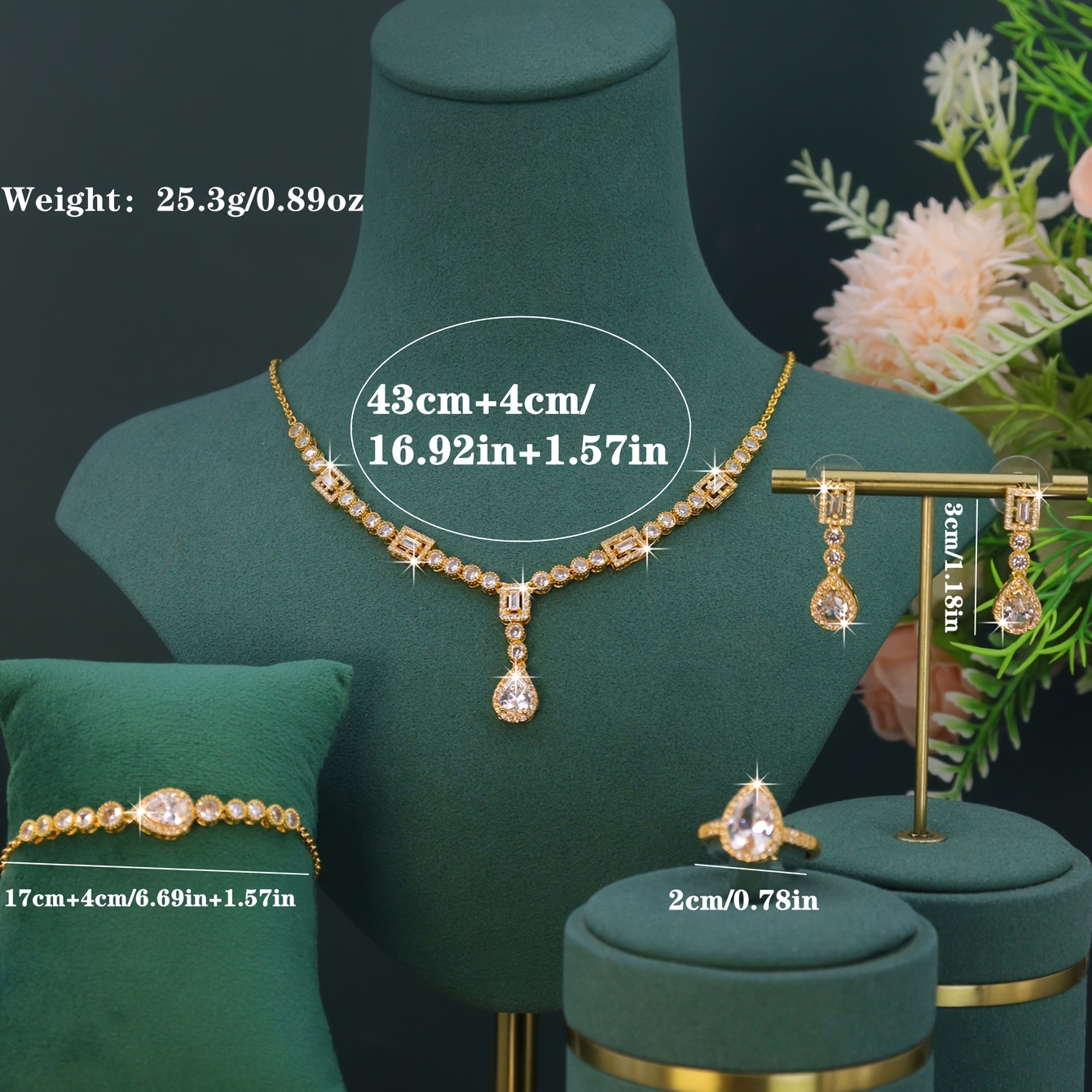 5pcs 18K Golden Plated Royal Style Wedding Set — Elegant Gift