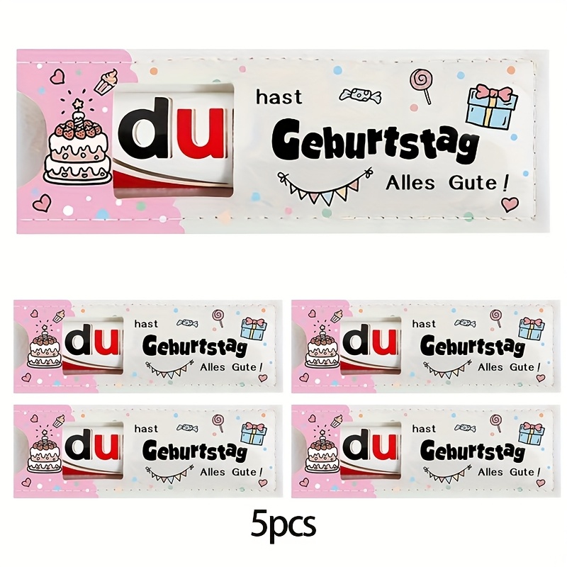 Image of Gift For Her/him 5/10-pcs Felt Party Gift Box Packaging - German " Geburtstag! Alles Gute!" Chocolate Gift Box, Gift, Suitable For Birthday Gifts And Holiday Decorations For Family, Children,