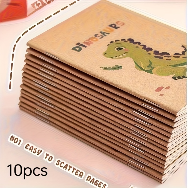 Image of 10pcs Random Pattern Mini Notebooks, Pocket-sized Portable Diaries, Blank Cartoon Notepads, Pocket Message Books, Suitable For School, Office Use And Event Giveaways