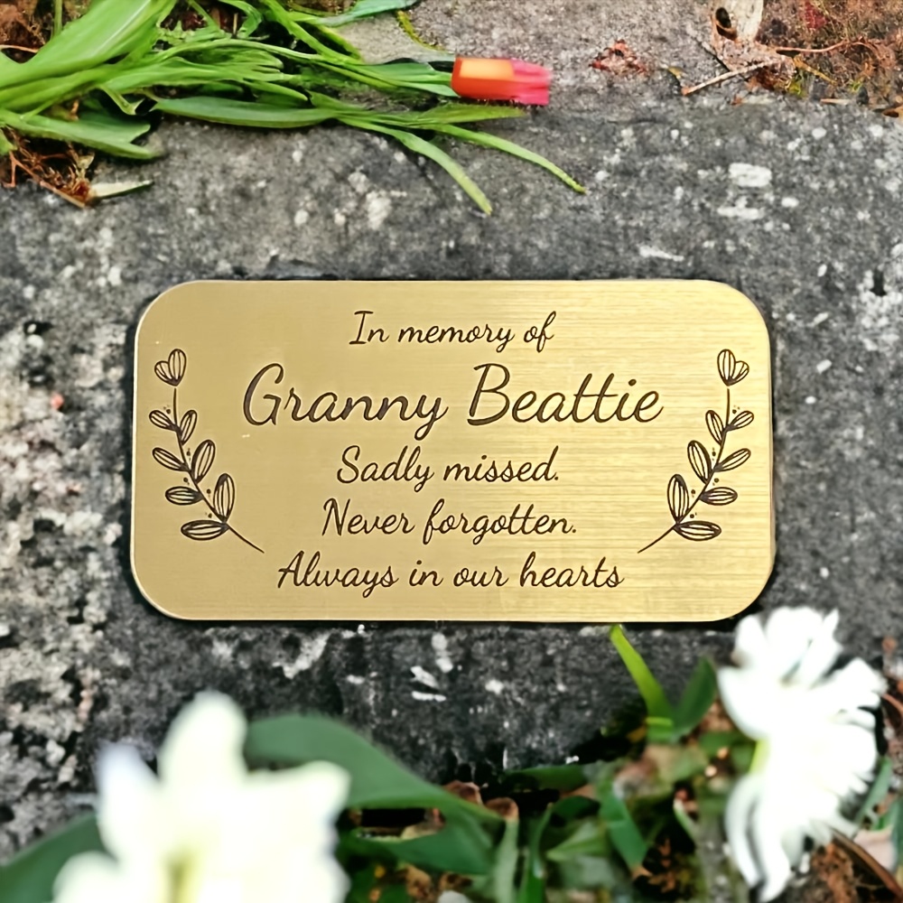 TEMU 【2d Flat】 [2d Flat] Personalized Custom Commemorative Metal Plaque - Suitable For Benches, Tombstones, And Trees, Specifically For Fixing On