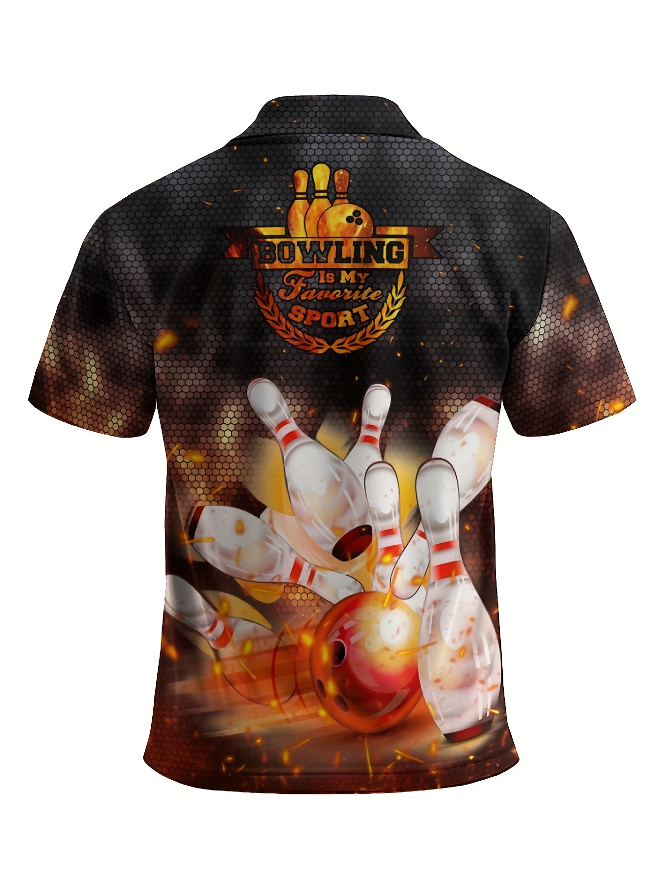 Camiseta de * de bowling personalizable para hombres - \u0026*;Bowling\u0026*; *  manga corta, poliéster transpirable, ideal para torneos, entrenamientos, image size:800x1067