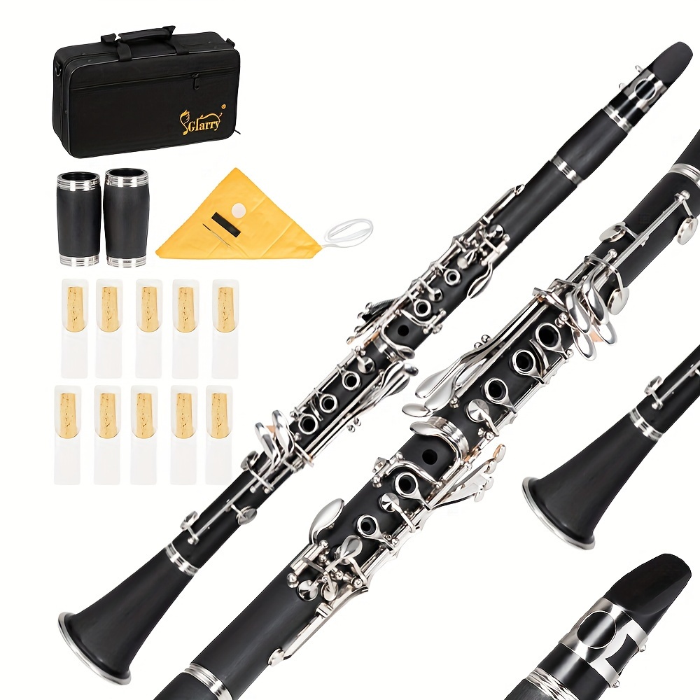 

[do Not ] 17 Keys Flat B Black Clarinet With 2 Mouthpieces Connector For Beginner Student