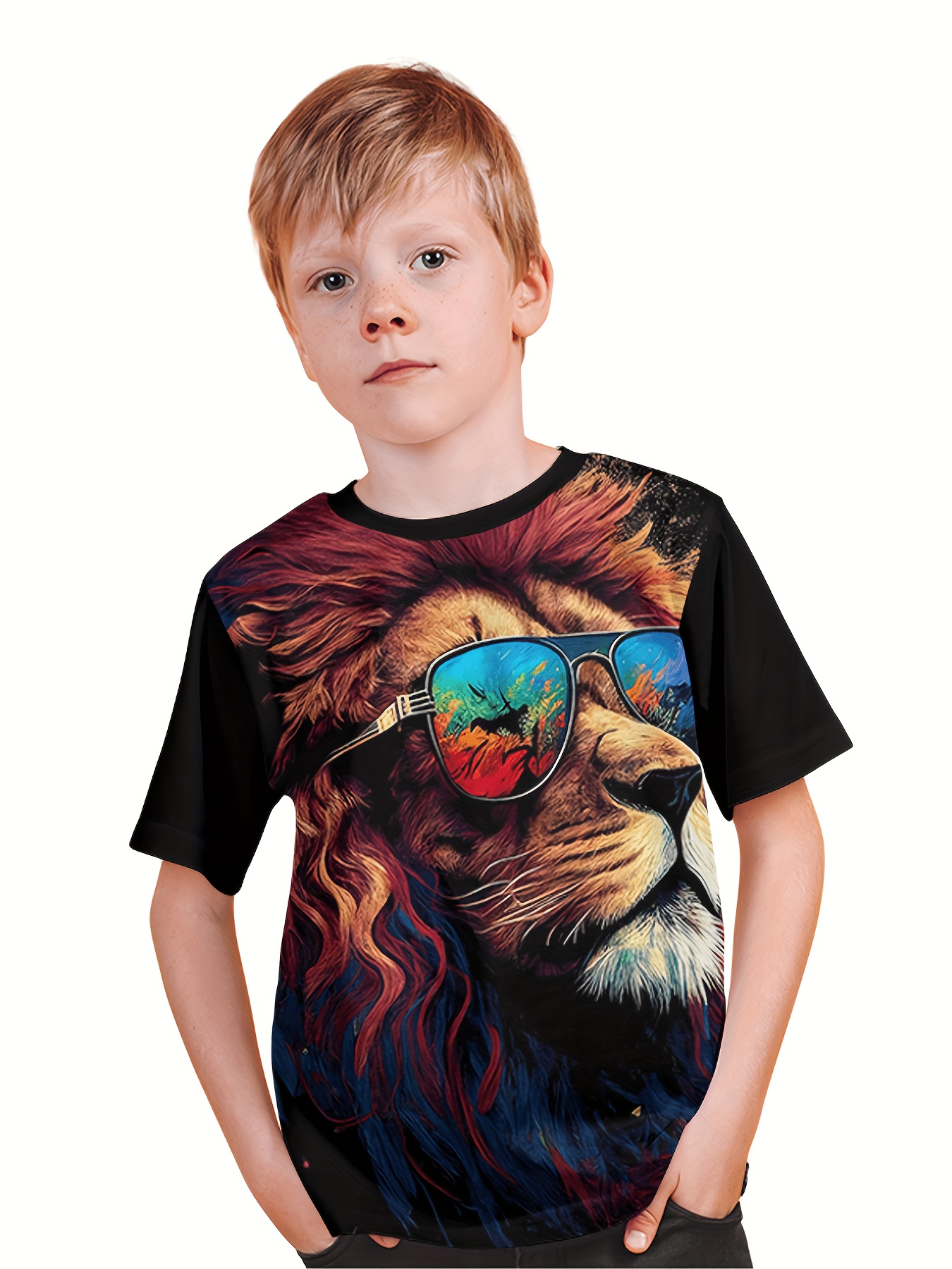 Coole Sachen Für 12 Jährige Jungs Coole Löwen 3d druck Jungen Kreativ T shirt Lässiges - Temu Germany