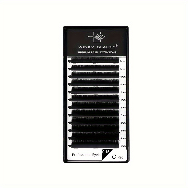 Image of Beauty 12rows High Quality Up Eyelash Extension, C/cc/d/dd Individual Supplies Natural Mink Volume Lash 8~15mm Handmade Eyelash Extension, Mink Individual Eyelashes
