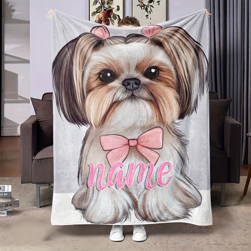 

Customizable Shih Tzu Dog Blanket Bow - ,