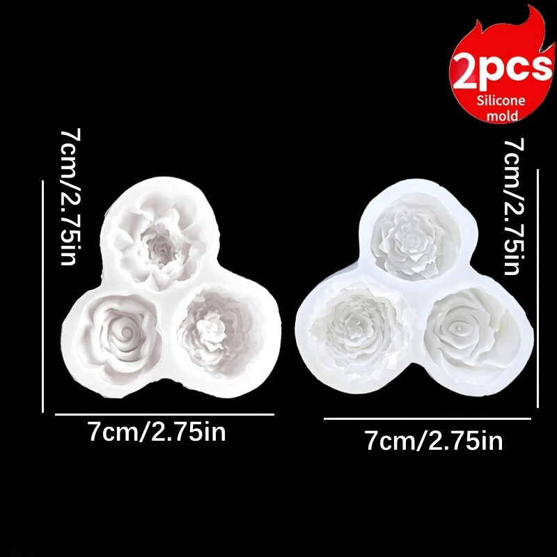 TEMU Set stampi per cera, stampo a a 3 petali, per di piccole candele profumate , di resina, gesso cemento, di cemento, utilizzato per la decorazione
