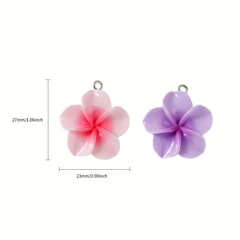 25pcs Vibrant Resin Flower Charms for DIY Jewellery Making