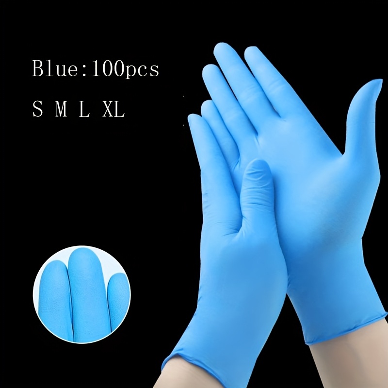 a box of 100pcs containing nitrile gloves for household kitchen dishwashing waterproof and durable cleaning products household gloves and cleaning gloves