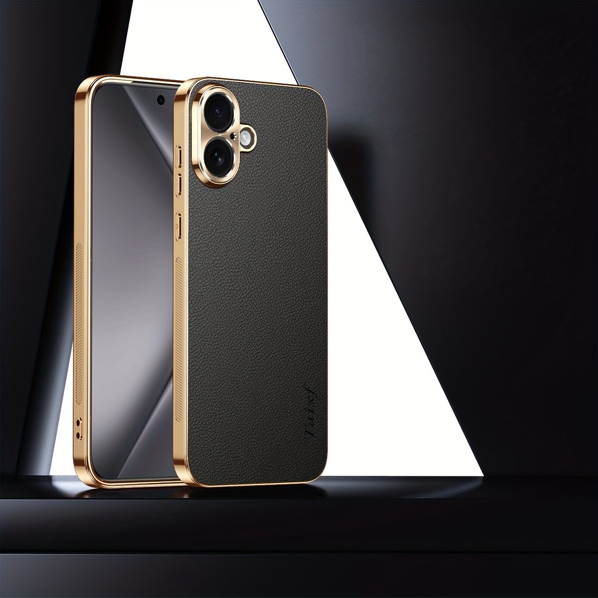 TEMU Phone Case: Suitable For Iphone 17/17 Air/17 Pro/ Electroplated Lychee Pattern Style Gorgeous Appearance, Non-slip And Fingerprint-proof Phone