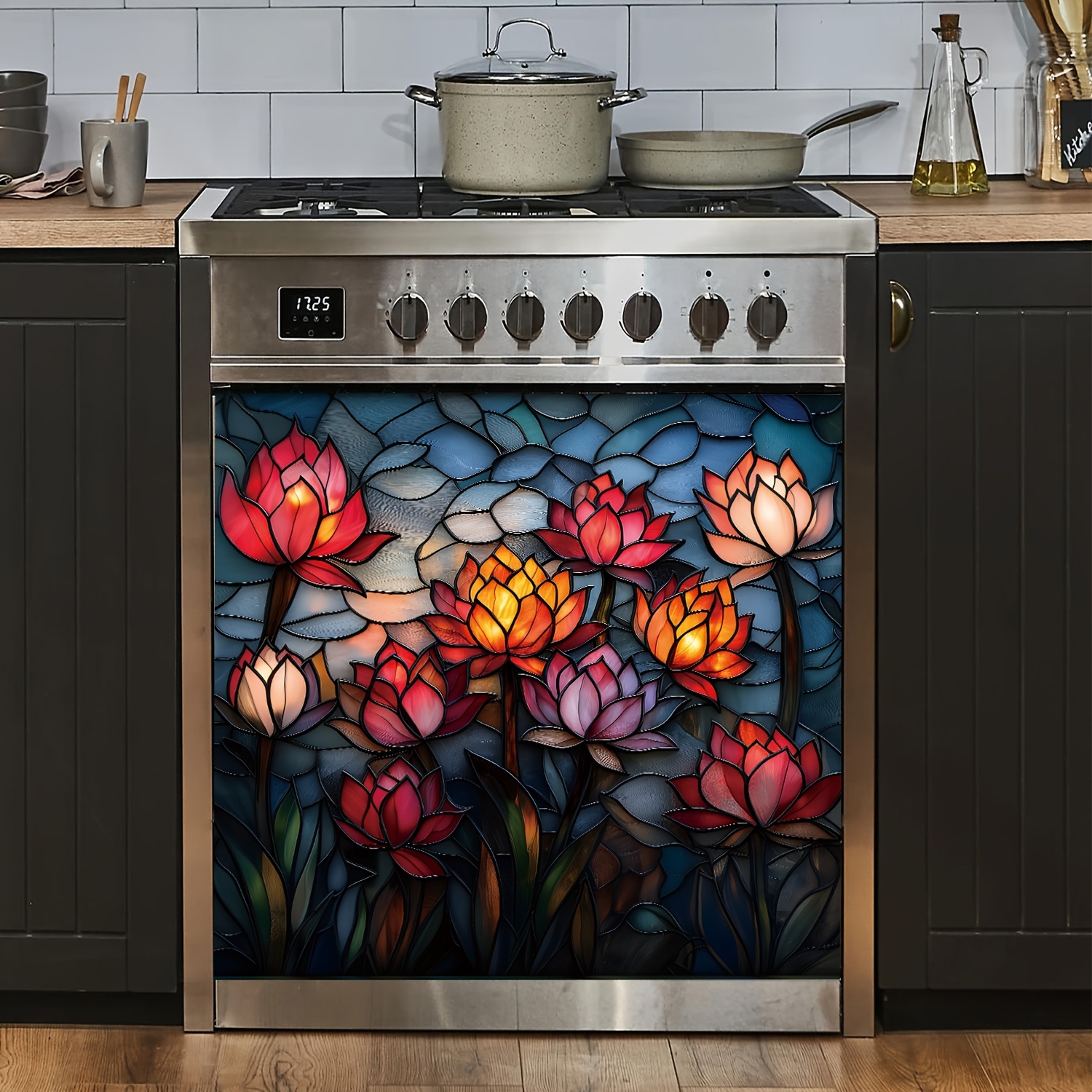 

Floral Magnetic Dishwasher Door Cover - Easy Clean, Needed - Kitchen Decor & Home Appliances, 23x26 Inches