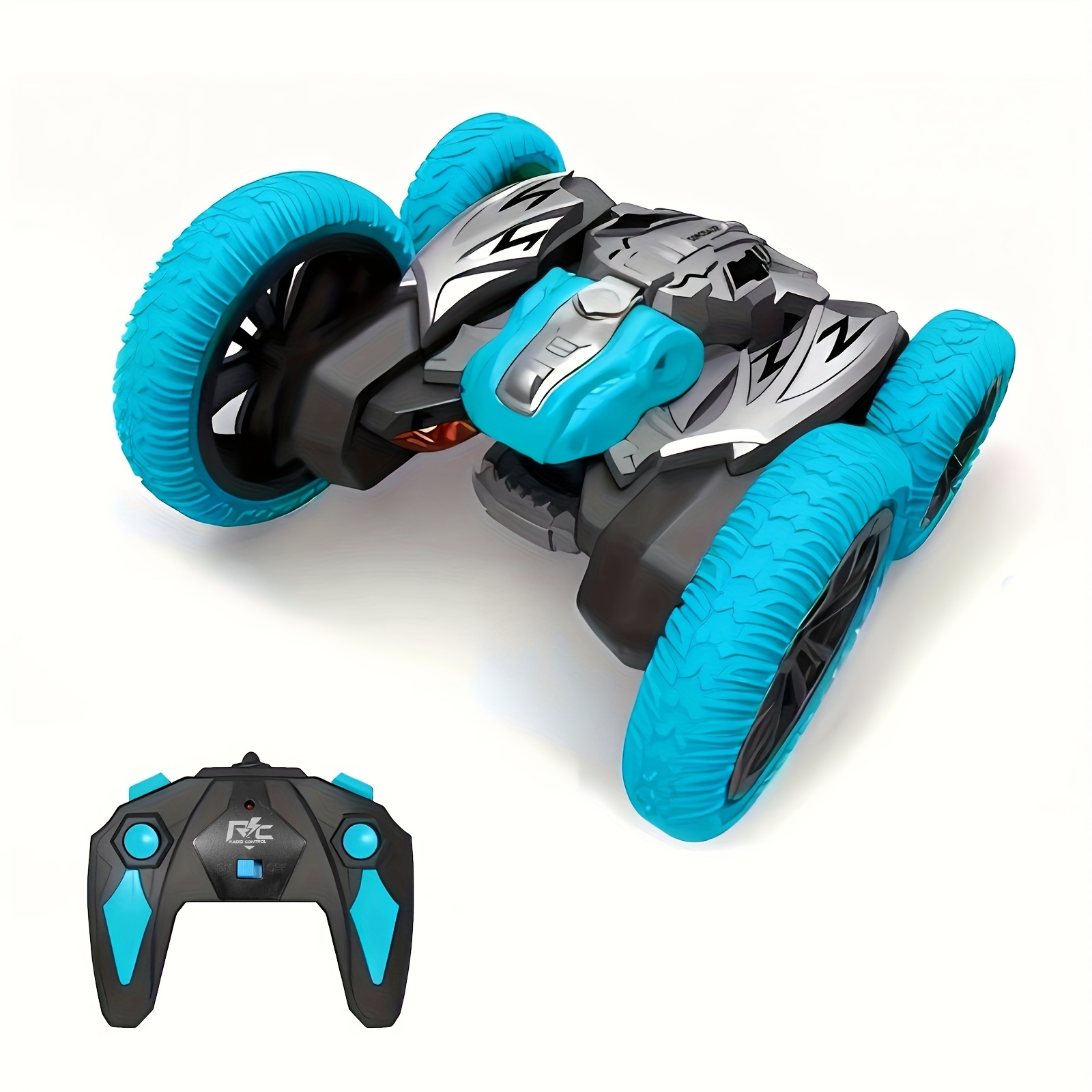 4WD Dinosaur Car with LED Lights 2.4G Remote Control 360 Flip Climbing USB Rechargeable Battery Indoor Outdoor Fun Gifts