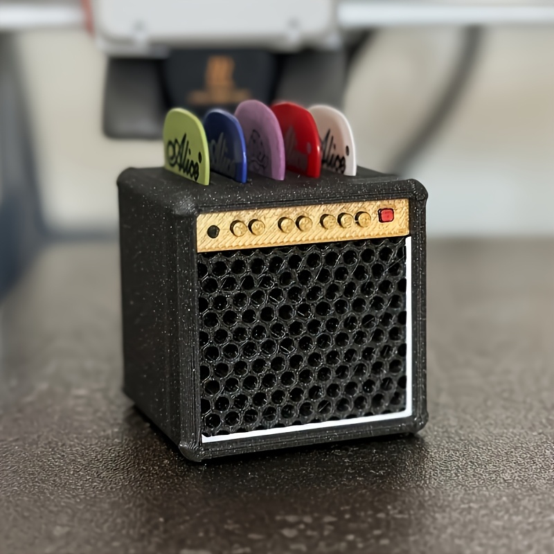 TEMU Custodia Portatile per Plettri per Chitarra Compatibile con Chitarre Acustiche - Scatola Vintage per Plettri con Display Pickguard, Accessorio