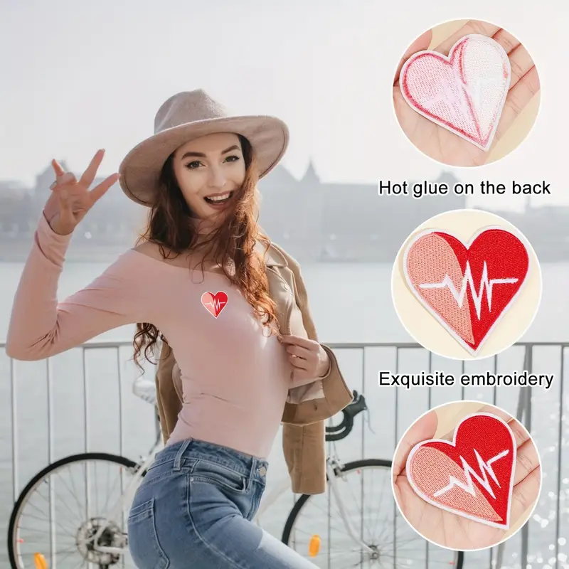 8 Toppe Ricamate A Tema Infermiera - Decorazioni Per Abbigliamento, Filo Poliestere, Colore Rosa - Foto 7