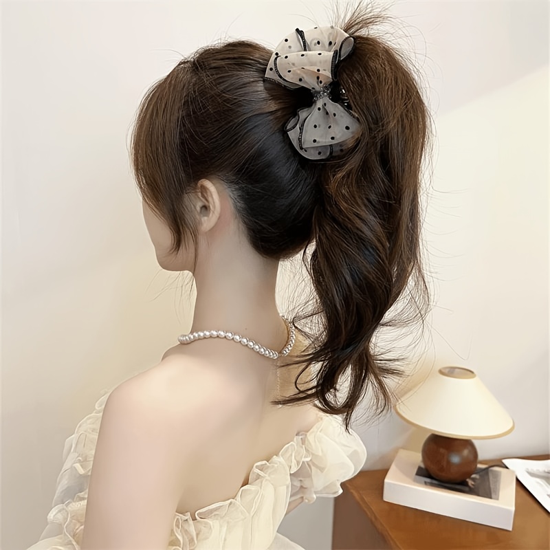 TEMU 1pc Bow Hair Claw Clip, Women' Bow Hair Clip, Medium Hair Clip For Styling, Suitable For Daily And Holiday Parties, Women's Fashion Hair Accessories