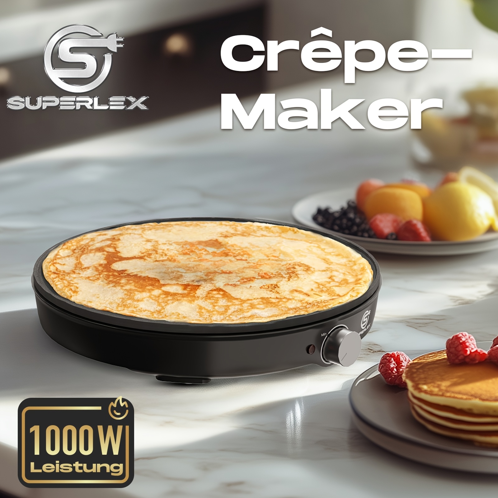Image of Superlex Intelligent Temperature-controlled Electric Frying Pan, Griddle With Anti-slip & Anti-scald Safety Protection, Ideal For Household Cooking.