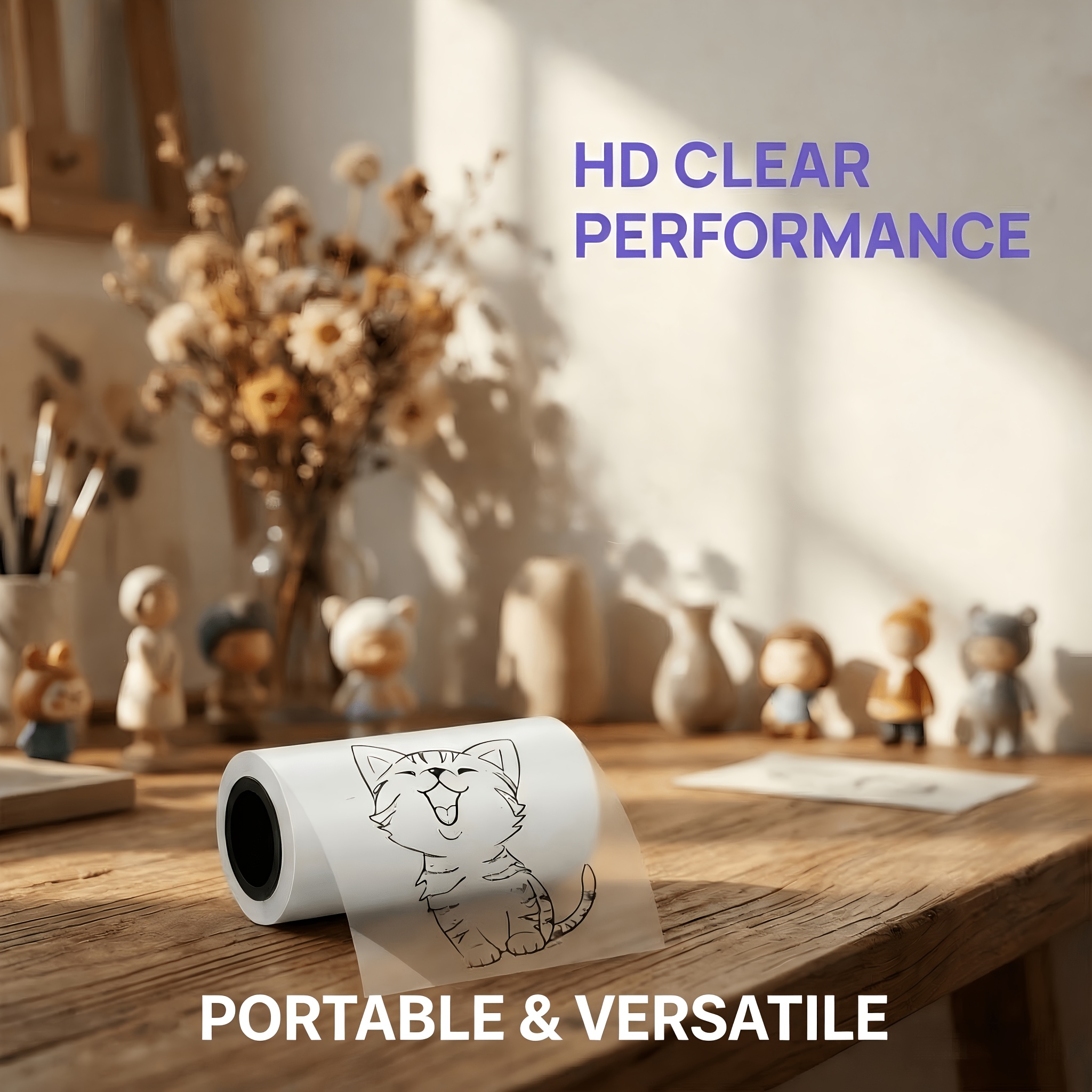 Transparent Self-adhesive Thermal Sticker Paper, Clear Printing Label Paper For Mini Pocket Printer, Perfect For Journaling, Scrapbooking & Home Organization
