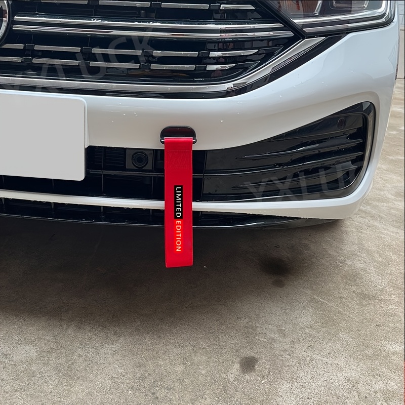 TEMU 1pc Edition Car Bumper Decoration Tow Strap, Universal Car Personalized Decor Ribbon, Car Exterior Accessory, Car Trim Strip, Suitable For Most