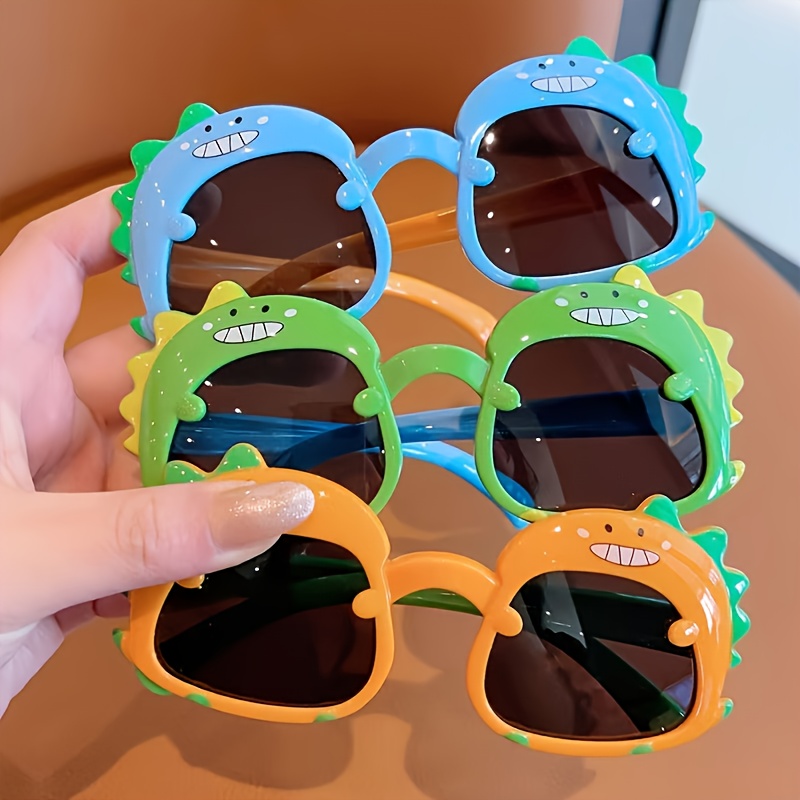 1 3 cartoon dinosaur cute decorative glasses multiple colors and styles trendy and fashionable suitable for party   daily wear and birthday gifts without battery