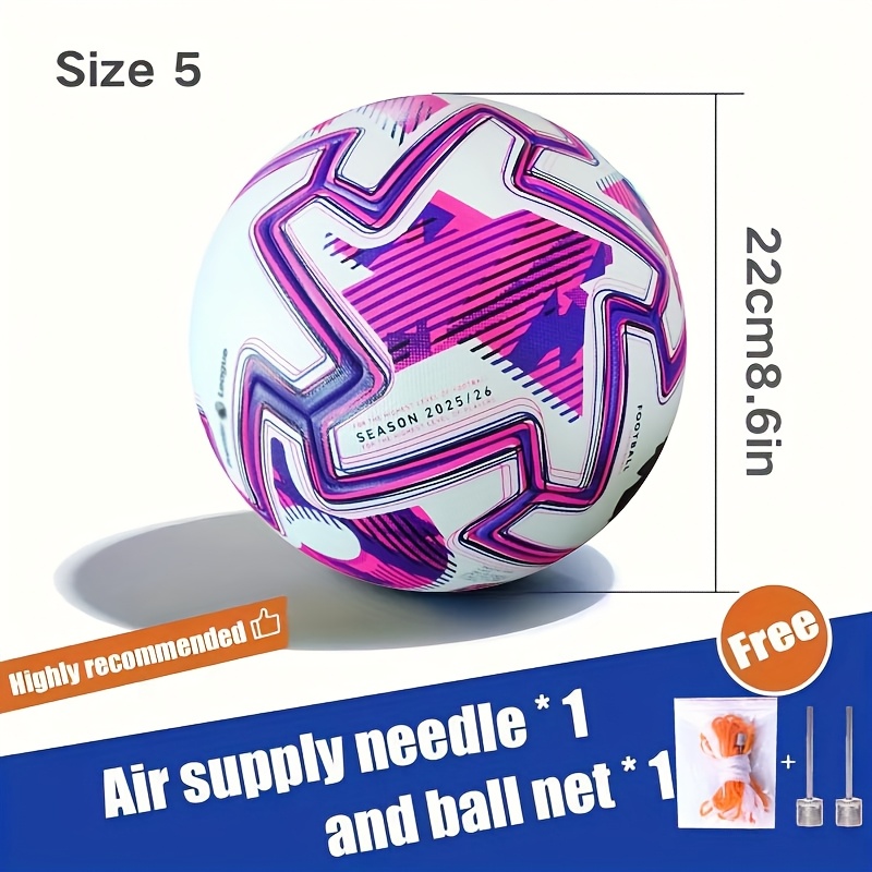E-shop Premium Fußball aus Kunstleder - Nahtlos, hohe Elastizität und langlebig, geeignet für Erwachsenentraining und Wettbewerb, Größe 5