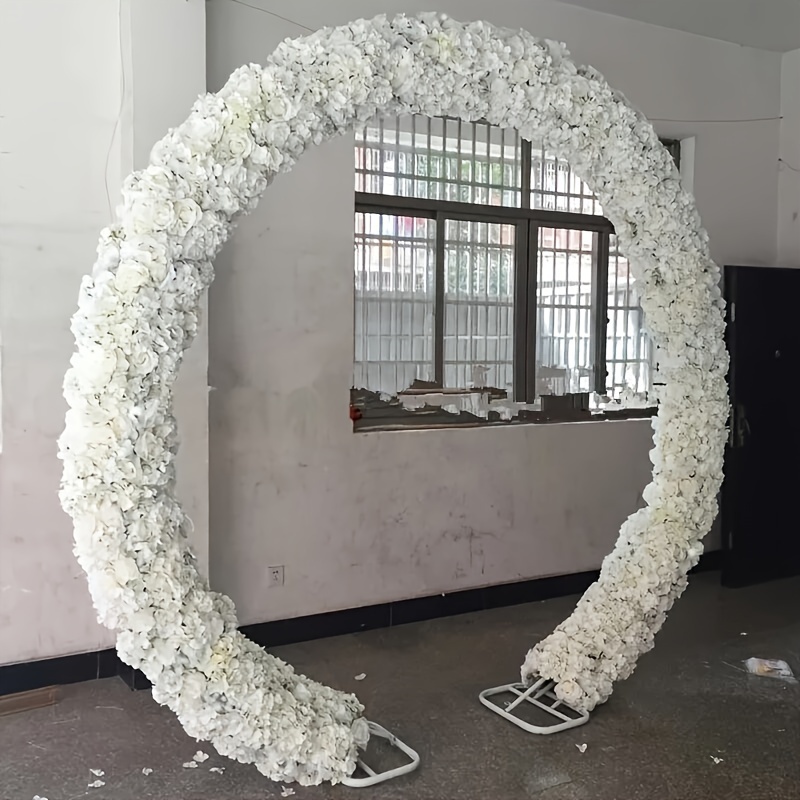 

1pcs Contemporary Artificial White Floral Arch For Wedding Aisle, Christmas, Easter, Valentine's Day - Plastic Flower Grid Organizer For Ceremony And Party Decorations