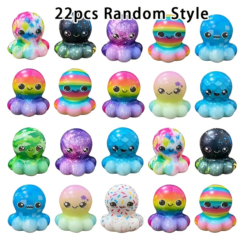 Image of 6pcs/12pcs/22pcs Mini Octopus Toys Bulk, Party Favors For Kids, Perfect Gift For Birthday, Classroom Prize, Stuffers, Festival Party Gift Package- Assorted Varieties