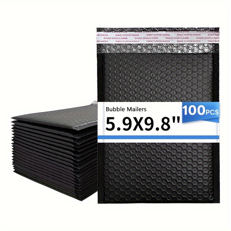 

15cm*25cm+4cm-100pcs Black Bubble Mailers Self Sealing Bubble Bag For Express Transportation Protection, Logistics Packaging, Waterproof, Collision And Tear Resistant Self Sealing Express Document Bag