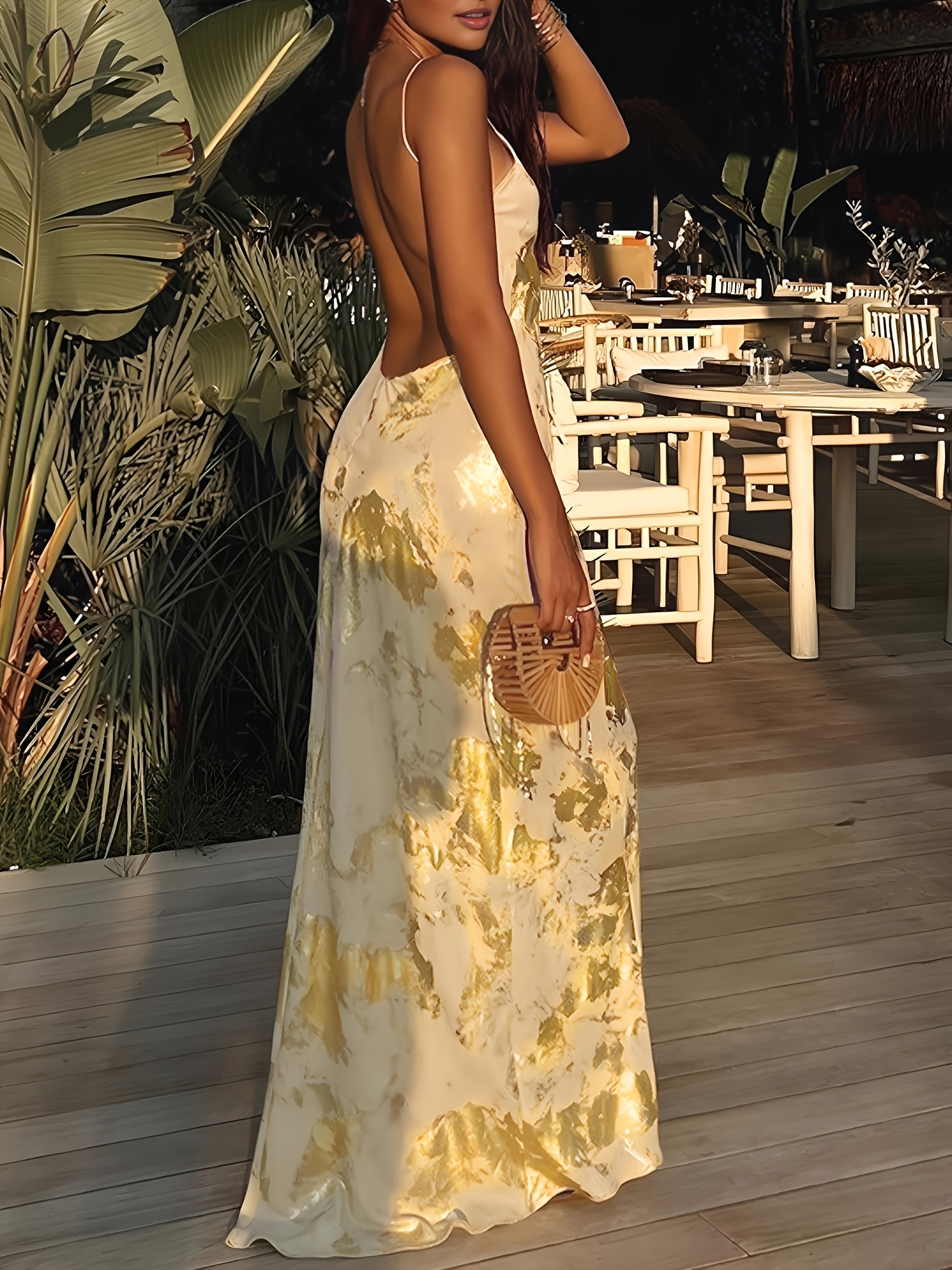 backless spaghetti strap maxi dress Backless Spaghetti Strap Maxi Dress