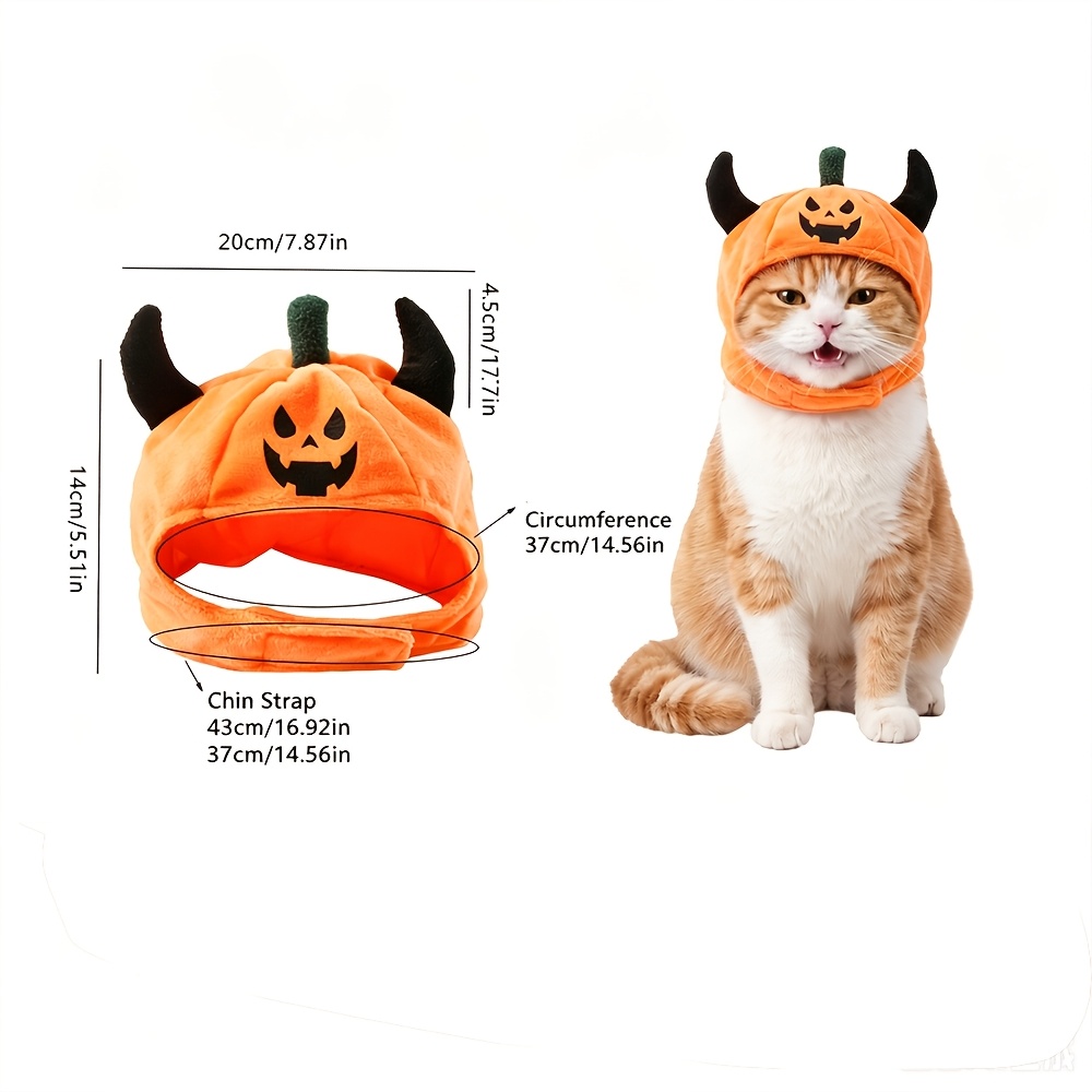 TEMU Cappello a Zucca per e Cani di Taglia e Media - Nastro Caldo per Gattini/Cuccioli, Costume a Strappo per Feste di Halloween, e Inverno, Retro