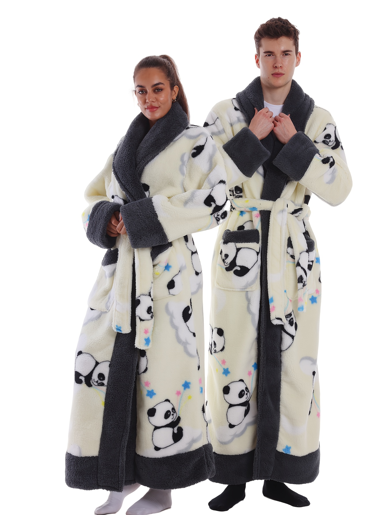 chinese dress ladies PANDA HOODED WRAP GOWN – Dunns main image 0