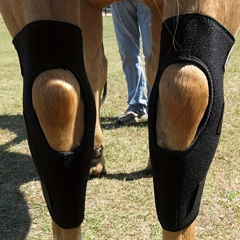 

Horse Leg Guards Protective Gear, 1 Pair (2pc), Equestrian Rear Leg Knee Pads, Polyester Horse Boots For Performance & Training, No Battery Required