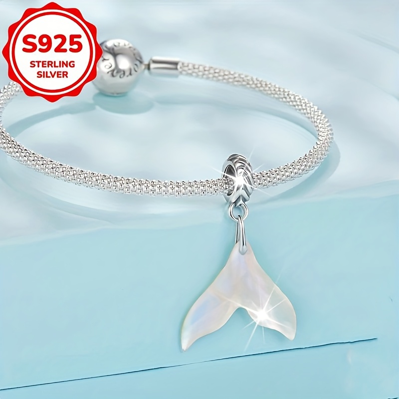 Women's S925 Sterling Silver Mermaid Tail Pendant, Ocean-Themed