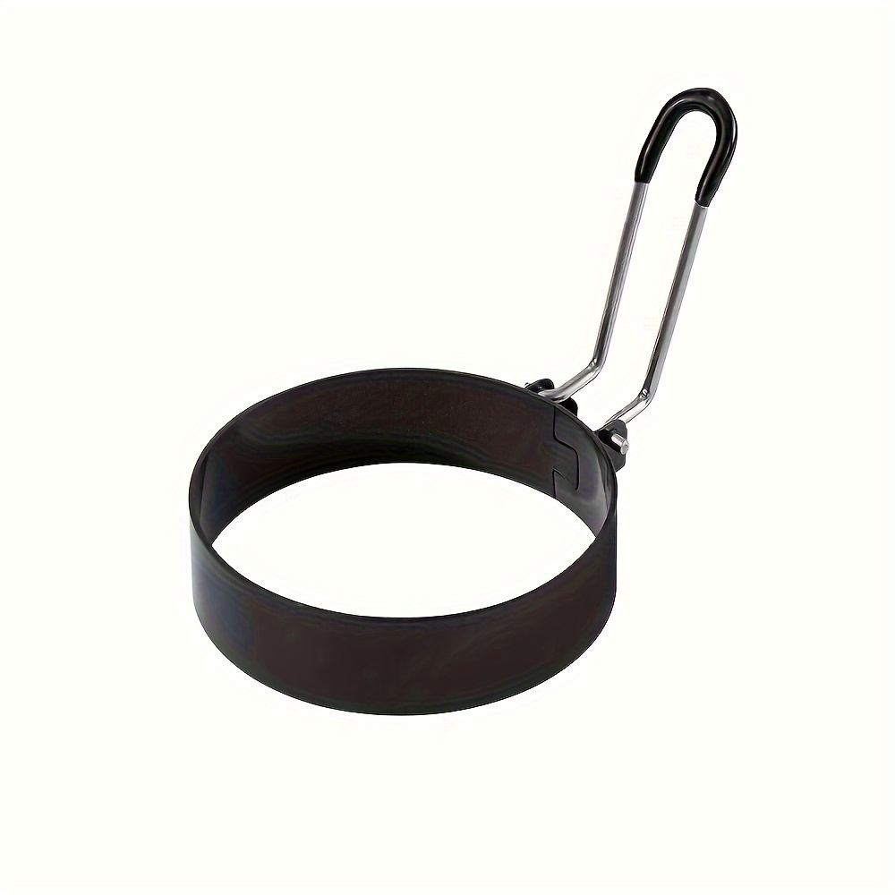 TEMU 1pz/4pz/6pz Anillos para Huevos, Anillos para Freír Huevos, Anillo Cocedor de Huevos , Anillos con Mango de Silicona, Anillos para Huevos en