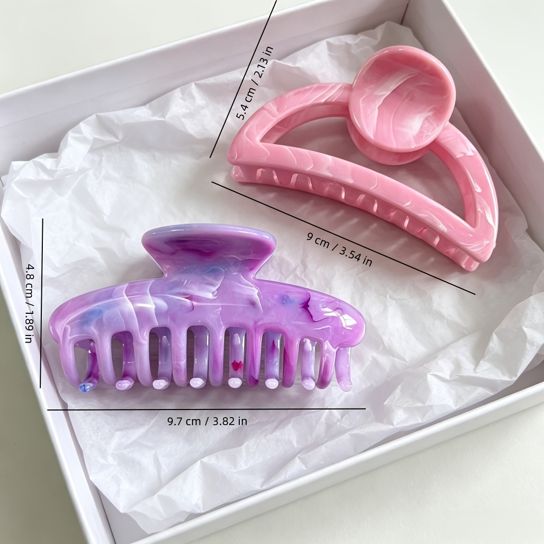 2pcs Textured Flat Dragonbone Hairpin, Medium Half-Round Clip
