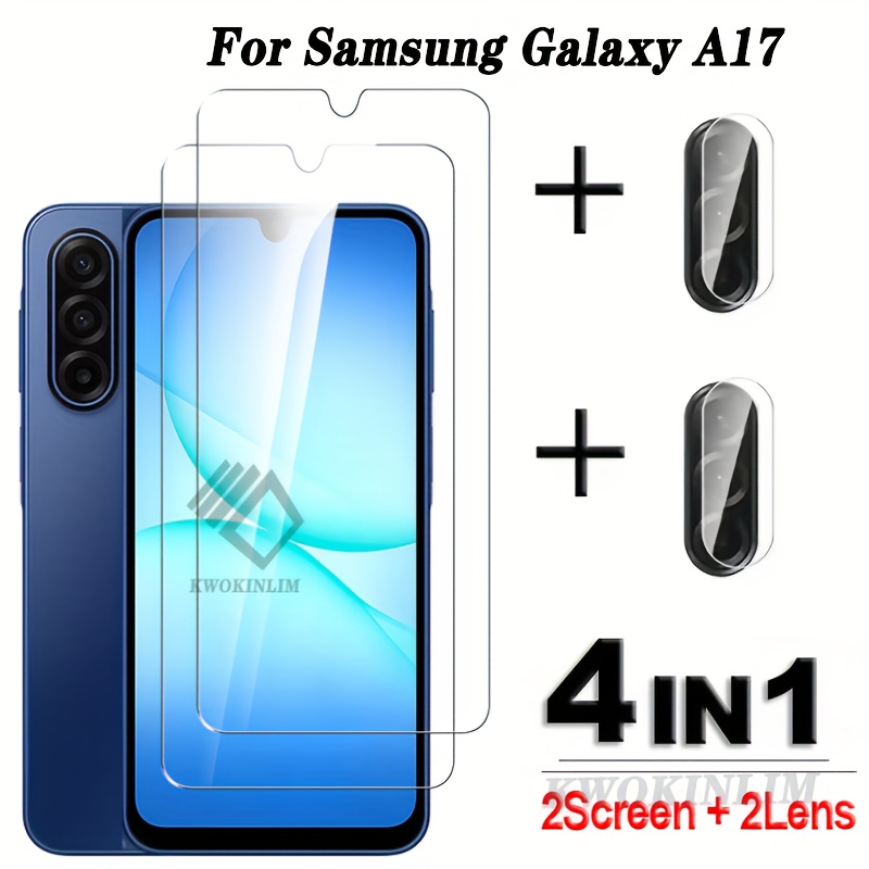 E-shop 4-IN-1 für for Samsung Galaxy A17 5G Vollklebendes Klarglas-Schutzglas für for Samsung Galaxy A 17 Gehärtetes Glas für for Samsung Galaxy A 17