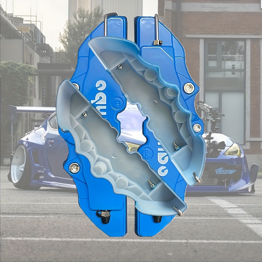 TEMU 4pcs Car Modification Brake Caliper Covers, Universal Vehicle Modification Additions Suitable For 15/16 Inch Tires, Red Blue Yellow Sporty Wheel