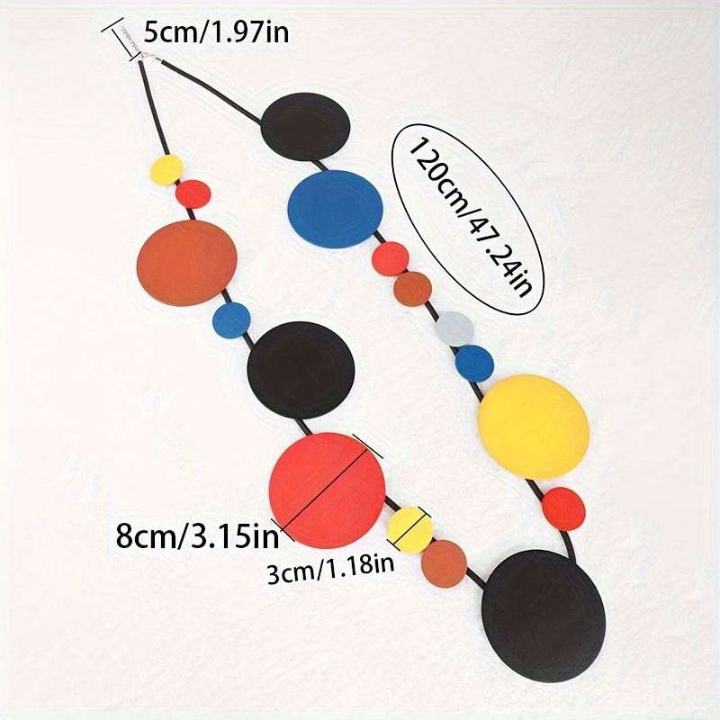 Bohemian Ethnic Long Necklace Colorful Bead Silico