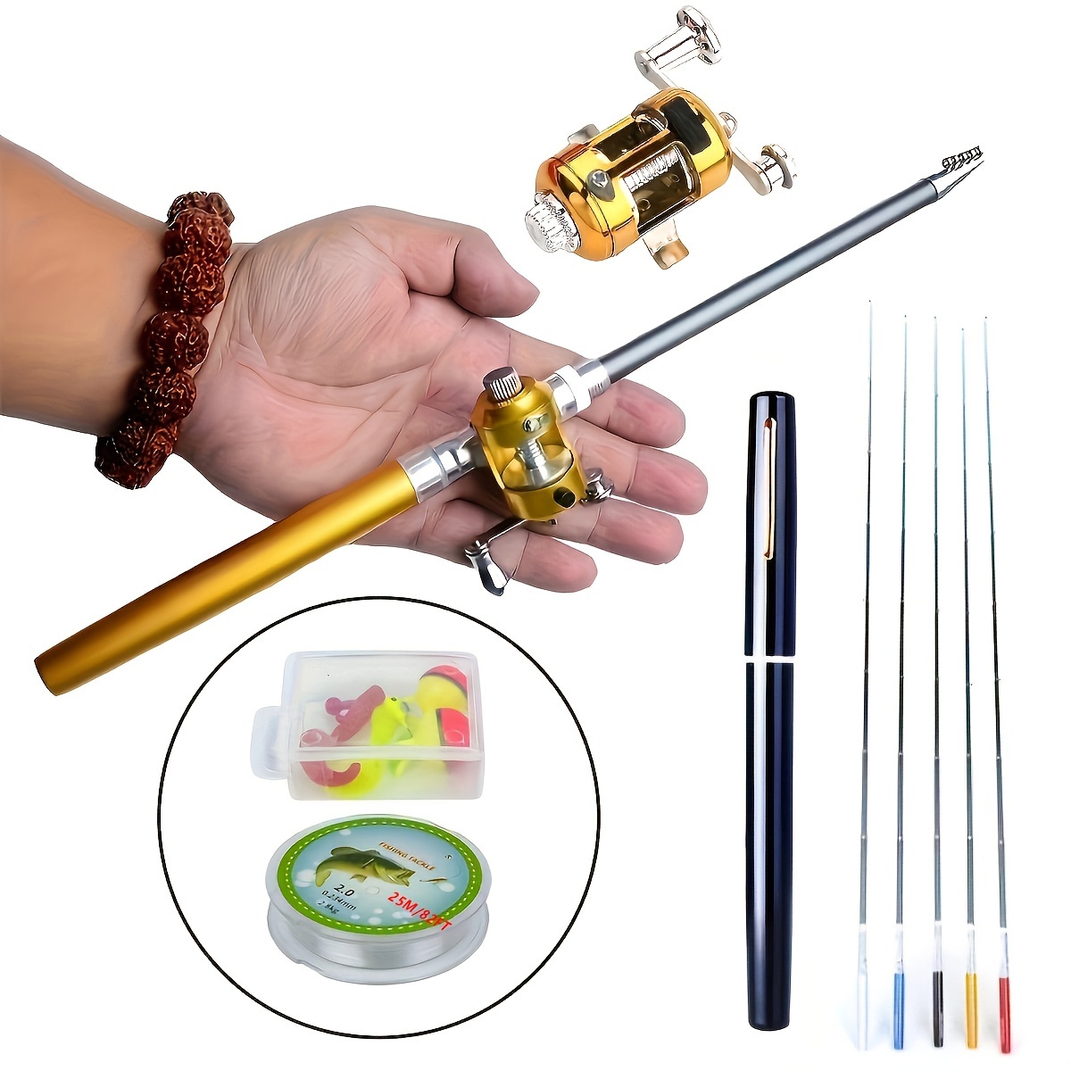 Pocket Size Fishing Rod Pen Style Fishing Pole Reel Combo - Temu