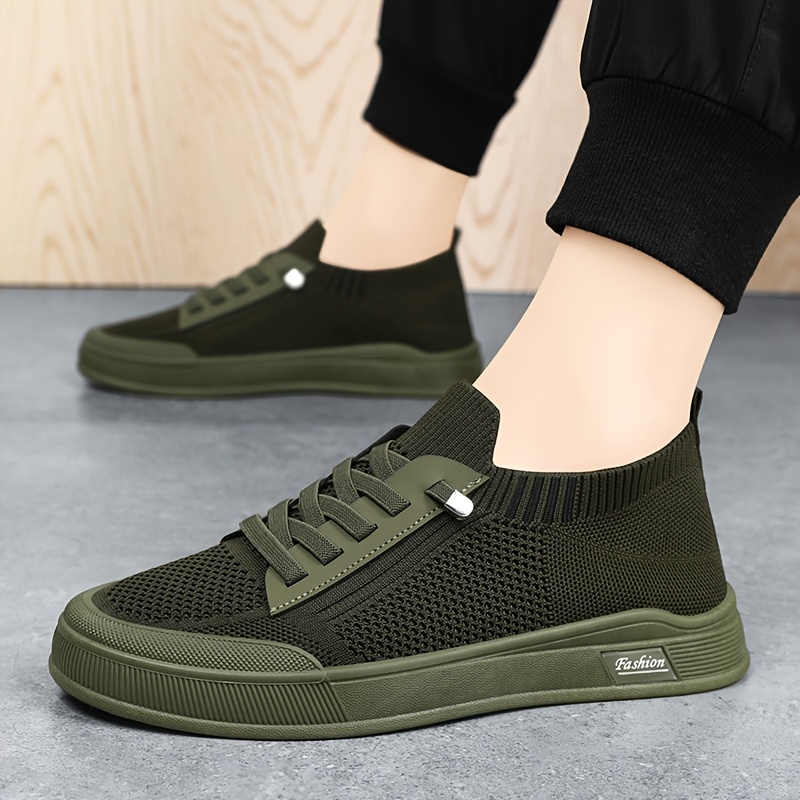 mens casual slip on sneakers breathable knit upper decorative lace   sole round toe     4 season   workout daily     durable md sol Product details 7