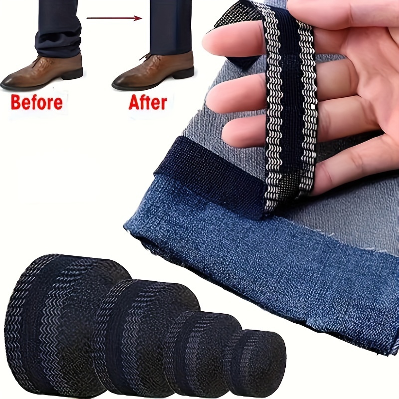 

Ruban adhésif imperméable pour ourlets de pantalons, Ruban adhésif noir pour ourlets de pantalons pour des retouches rapides, Bande d'ourlet sans couture pour jeans et pantalons