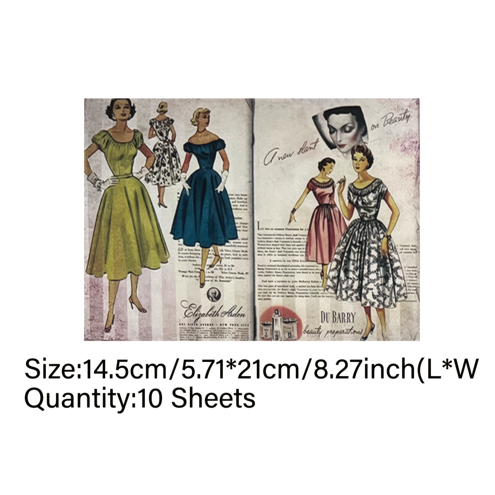 TEMU Vigus10 Vintage Stylish Elegant Magazine Girl Description Junk Diary Magazine A5 Size Handmade Paper