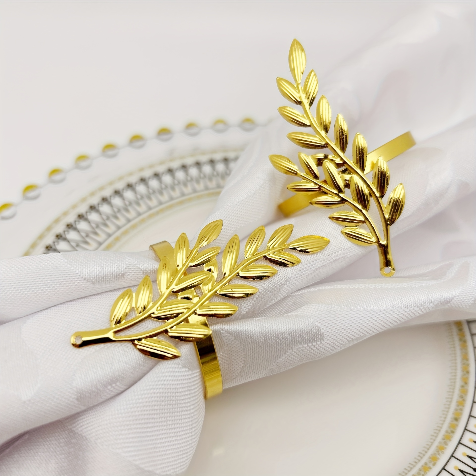 

6pcs Silvery/ Napkin Rings, For Thanksgiving Wedding, Christmas Table Decoration