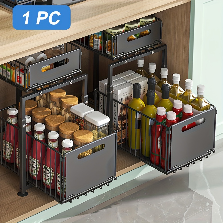 Pull Out Drawers for Cabinets, No Drill Cabinet Organizer