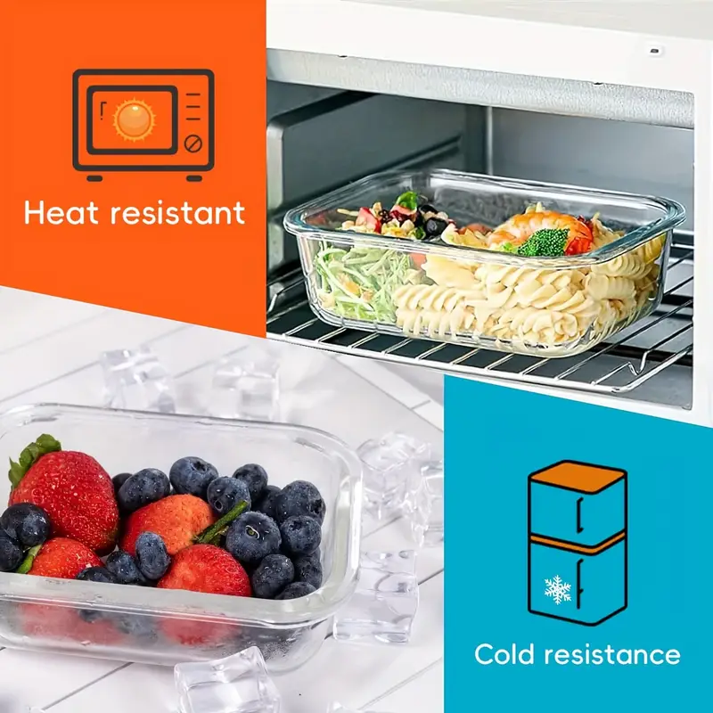 4 piece glass container set 1520ml 51 4oz 6 4cup microwave safe bpa free reusable food containers with secure latches Product details 13