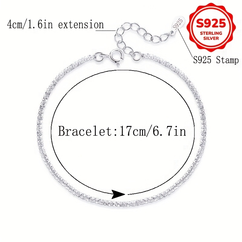 925 Pure Silvery Minimalist Thin Bracelet — Stackable Gift