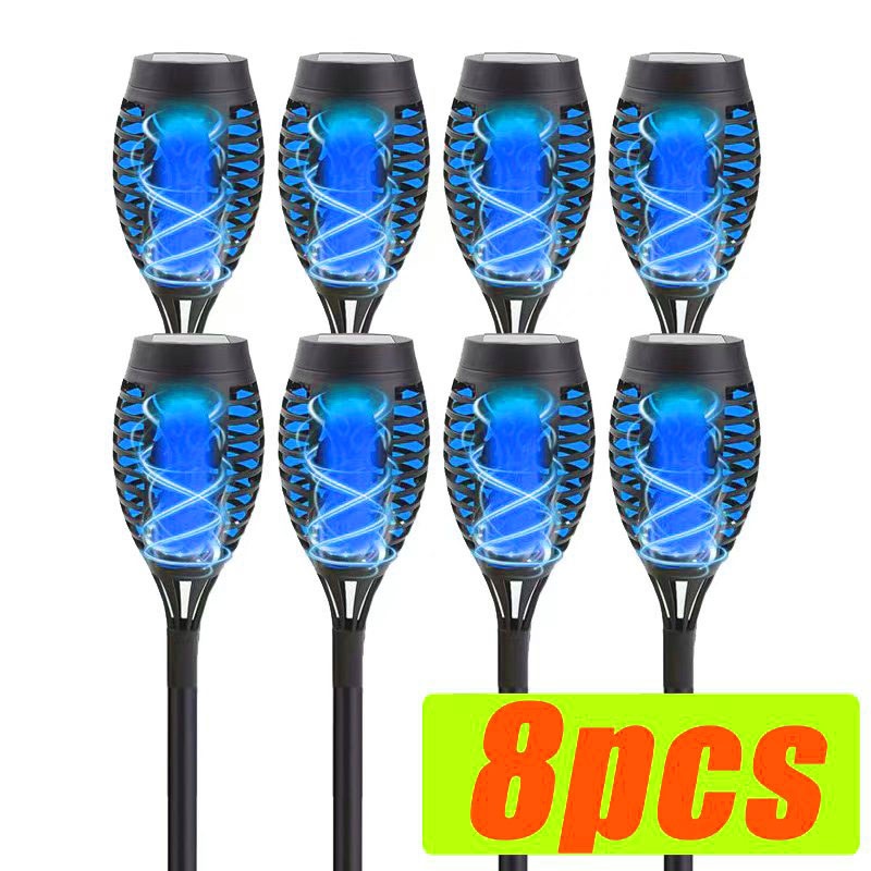 4 to 20pcs Outdoor Solar Torch Lights Warm LED Flame Effect for Yard Garden Decor IP55