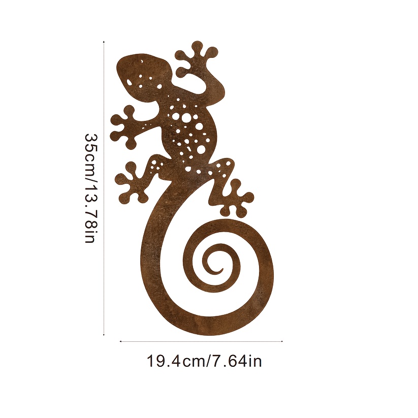 E-shop 【3D】 [3D] Eine kreative Metall-Wanddekoration in der Form rostigen Geckos - für Vintage-Landhausgärten im Freien und Innendekoration. Ihre
