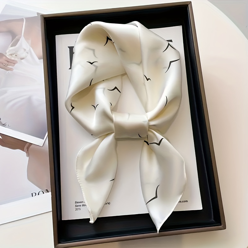 Image of 1pc Seagull Scarf - Elegant Lightweight Polyester Windproof Shawl For Women, Versatile Fashion Accessory For Spring Summer Outdoor Activities