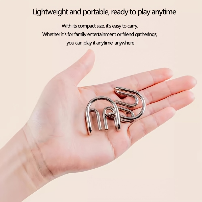 9pcs Metal Unlock Link Game with Puzzles and Storage Box