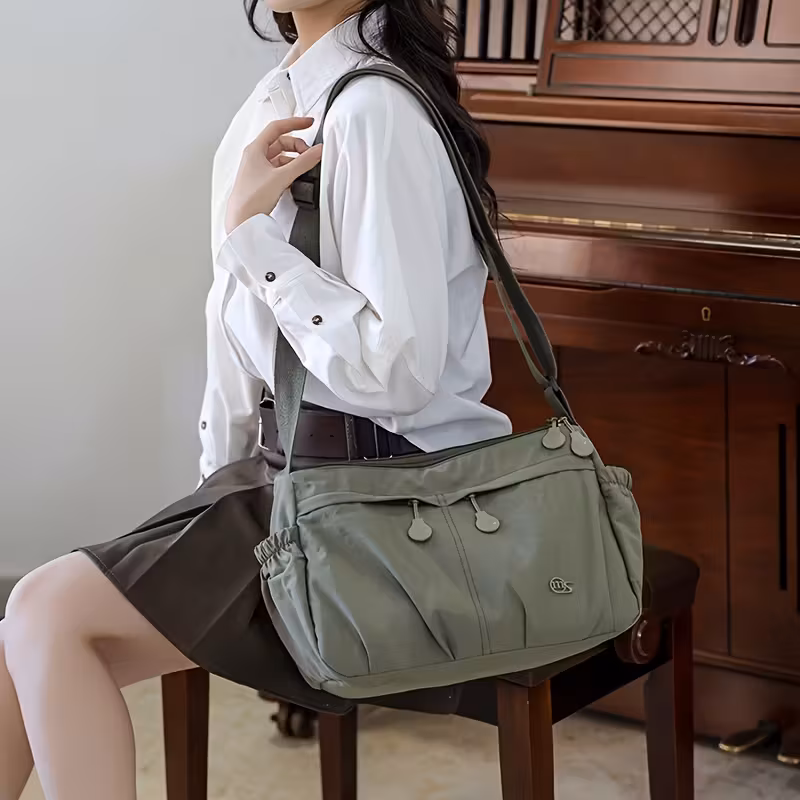 womens adjustable crossbody shoulder bag durable casual purse with zipper closure black for travel everyday use crossbody purse modern accessory secure zipper closure Product details 5